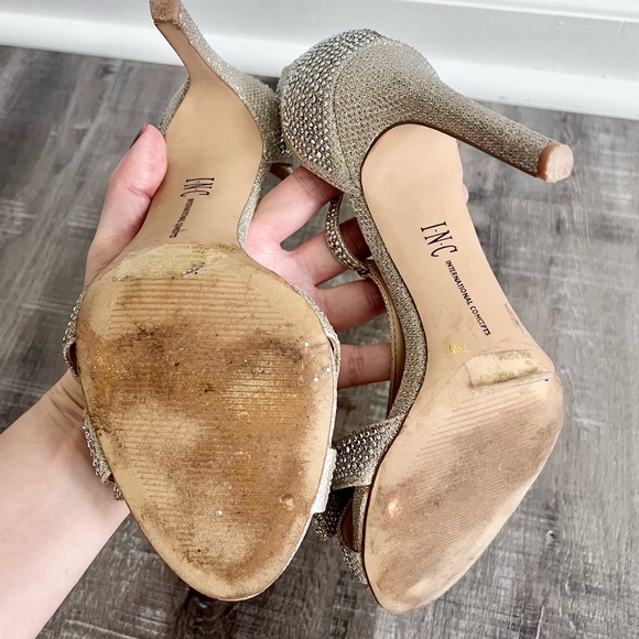 I.N.C. Glittery Bow T-Strap Heels Size 7.5 Holiday Party Wedding - Picture 8 of 10